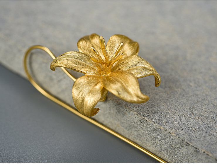 Gold Flower Drop Earring – Violetlilybyagnetha