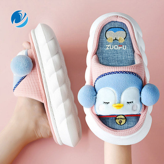 Cute Cartoon Lovely Animals Bedroom Cotton Home Shoes Indoor Thick Sole Couples Men Women